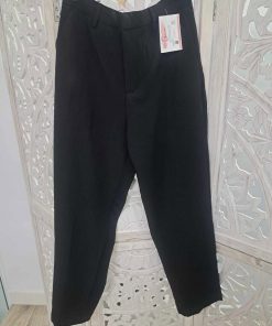 PANTALÓN DE PINZA CORTE RECTO EN NEGRO M.PIN-NEG