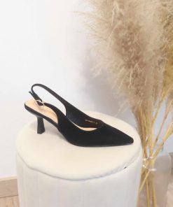 ZAPATO DE SALÓN DESTALONADO CON PUNTERA FINA Y TACÓN MEDIO M.GZ-AA60-1 NEGRO