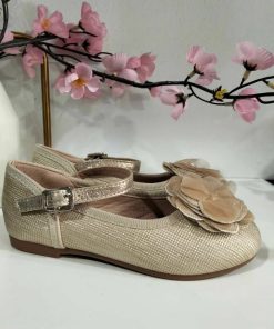 MANOLETINA CON DETALLE DE FLOR EN RELIEVE M.C563-S ORO