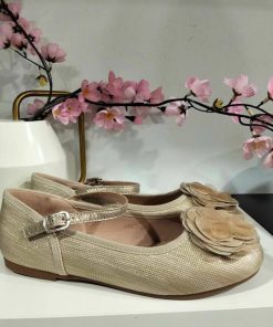 MANOLETINA CON DETALLE DE FLOR EN RELIEVE M.C563-L ORO