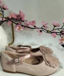 MANOLETINA CON DETALLE DE FLOR EN RELIEVE M.C563-S ROSA