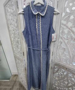VESTIDO SIN MANGAS ESTILO CASUAL M.044-AZUL VAQUERO