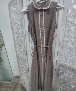 VESTIDO SIN MANGAS ESTILO CASUAL M.044-MARRÓN CLARO