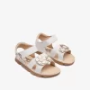 SANDALIAS BAREFOOT GOFLEX BLANCAS FLORES DORADAS M.COSH334002 DE CONGUITOS