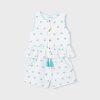 Conjunto pantalón corto y camiseta estampada niña M. 3229 crudo Mayoral 10 Conjunto camiseta estampada niña con pantalón corto a juego en tono crudo