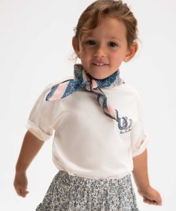 Camiseta con pañuelo estampado niña M. 3009 hueso-cele Mayoral