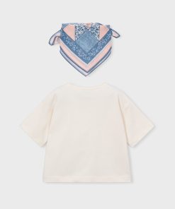 Camiseta con pañuelo estampado niña M. 3009 hueso-cele Mayoral 9 IMG 0273