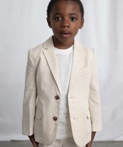 Chaqueta lino niño M. 3437 avena cuadros Mayoral