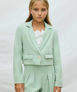 Chaqueta solapas chica M. 6403 salvia Mayoral