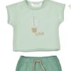 Conjunto punto bebé M. 1626 camiseta verde estampado estrella y short Alga Mayoral 7 Conjunto bebé verde estrellas de camiseta y short en punto, con estampado de estrellas