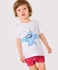 Conjunto camiseta y bañador bóxer bebé estampado pulpos M. 97101 YSABEL Mora