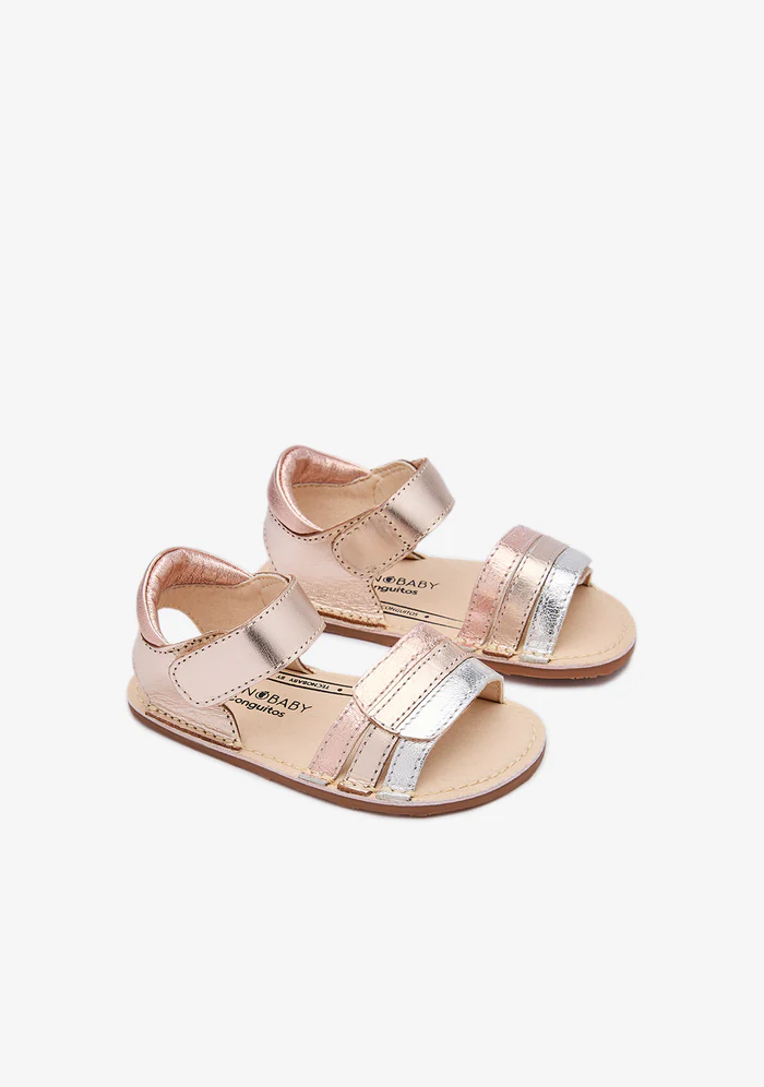 SANDALIAS BAREFOOT TIRAS PLATINO MULTICOLOR PARA BEBÉ M.TESH510011 DE CONGUITOS 5 TESH510011 PLAT