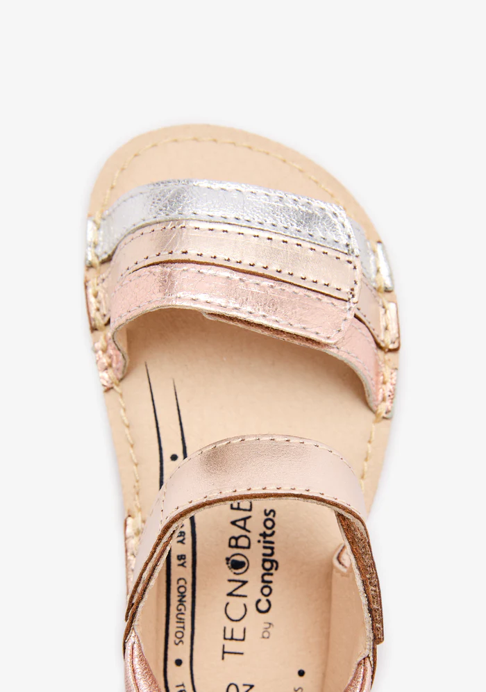 SANDALIAS BAREFOOT TIRAS PLATINO MULTICOLOR PARA BEBÉ M.TESH510011 DE CONGUITOS 3 TESH510011 PLAT