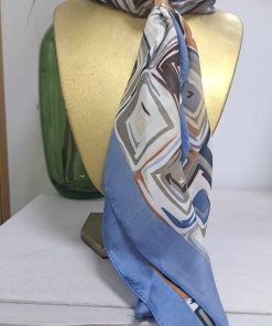 PAÑUELO DE SEDA ESTAMPADO GEOMÉTRICO M.PAÑ-25