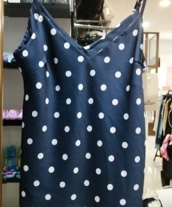 TOP ESTAMPADO DE LUNARES BLANCOS Y AZUL MARINO M.BLA/A