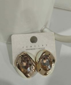 PENDIENTES OVALADO TONO CREMA M.OVA5