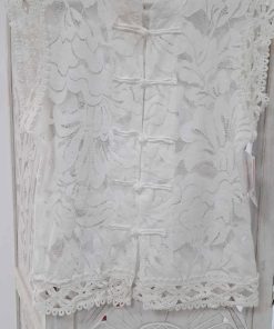 BLUSA ESTILO ORIENTAL COLOR BLANCO M.OR/BL