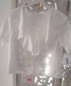 BLUSA BLANCA CON VOLANTE M.TBV5