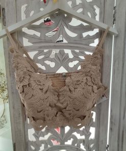 TOP BRALETTE DE ENCAJE GUIPUR EN COLOR BEIGE M.BRA-ENC