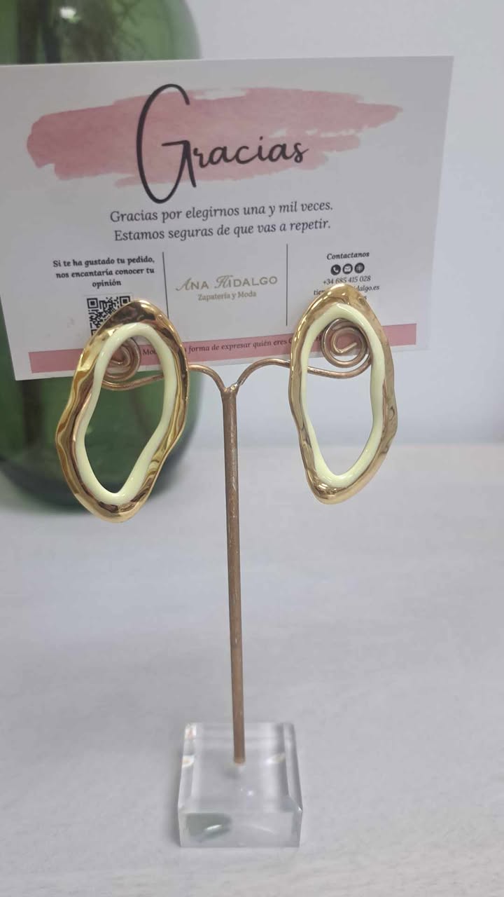 PENDIENTE DORADO ASIMÉTRICO M.OVL 2 4 2