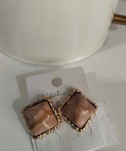 PENDIENTES CON PIEDRA «NÁCAR» Y FILO DORADO M.PEN-80