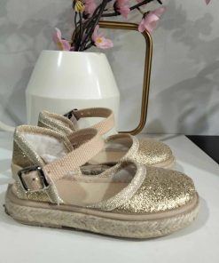 ESPARTOS DE NIÑA SUJETOS AL TOBILLO M.132-ORO
