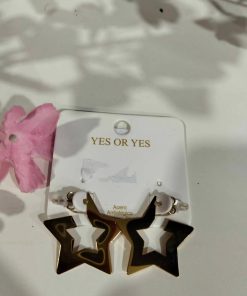 PENDIENTES ESTRELLAS METÁLICAS DORADAS M.TRE-22