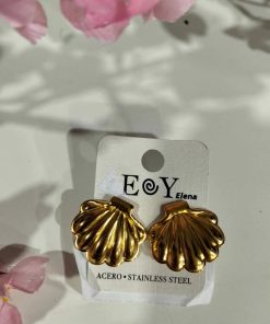 PENDIENTES CONCHAS DORADAS M.CON-123