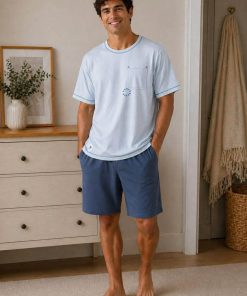 PIJAMA VERANO CABALLERO M. 266000 TRESS CELESTE Y AZAFATA