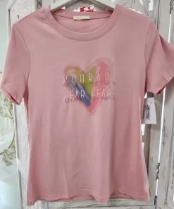 CAMISETA EN TONO ROSA ESTAMPADO CORAZÓN M.ROS-ES