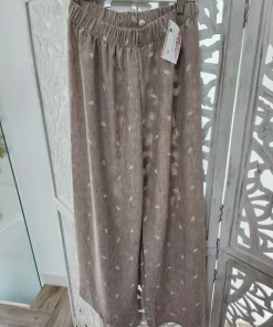 PANTALÓN TAUPE ANCHO ESTAMPADO M.PA-AE