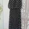 VESTIDO NEGRO ESTAMPADO DE LUNARES BLANCO M.LUN-BL