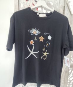 CAMISETA NEGRA DETALLES MARINOS M.MAR-1