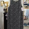 VESTIDO MIDI SIN MANGAS CON ESTAMPADO DE LUNARES M.LU-NEGRO