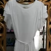 BLUSA DE GASA EN BLANCO ROTO CON VOLANTES EN LAS MANGAS M.GA-12