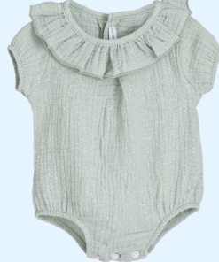 PELELE BODY BAMBULA M/C VOLANTE M. 32497 VERDE CALAMARO
