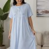 CAMISÓN BORDADO SRA M/C M. 8176 CELESTE