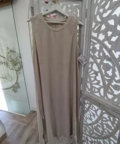 VESTIDO MIDI EN TONO BEIGE M.VES-BE