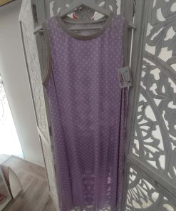 VESTIDO MIDI SIN MANGAS CON ESTAMPADO DE LUNARES M.LU-LI