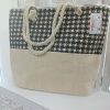 BOLSO DE PLAYA ESTAMPADO PATA DE GALLO M.ES-PG