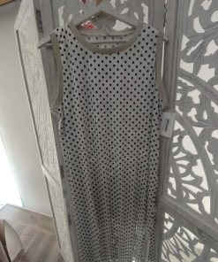VESTIDO MIDI SIN MANGAS CON ESTAMPADO DE LUNARES M.LU-BL