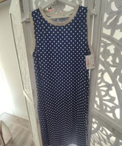 VESTIDO MIDI SIN MANGAS CON ESTAMPADO DE LUNARES M.LU-AM