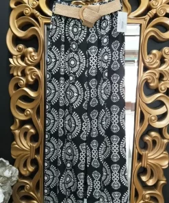 PANTALÓN ESTAMPADO EN TONOS NEGROS Y MARFIL M.EST-02