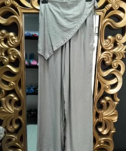 PANTALÓN ANCHO CON PAÑUELO A LA CINTURA BEIGE M.PE-BEI2
