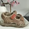 SANDALIA INFANTIL TIPO TREKKING CON DOBLE AJUSTE DE VELCRO M.400123 BEIGE 6 Sandalia infantil beige verano con dos correas de velcro, detalles a contraste y suela antideslizante