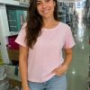CAMISETA MUJER BORDADA Y PERFORADA FLORES M. 2603 ROSA