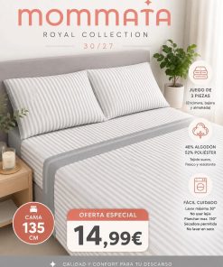 JUEGO DE SÁBANAS TELA 150CM M. PARMA GRIS MOMMATA 150CM
