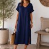 VESTIDO MIDI EN TONO  M.VE/MARINO