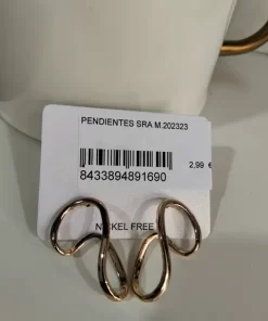 Pendientes dorados asimétricos de líneas irregulares, complemento de bisutería