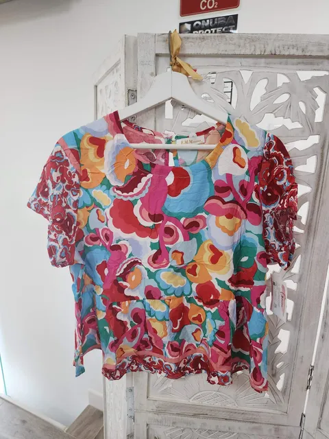 CONJUNTO DE PANTALÓN Y BLUSA CON ESTAMPADO FLORAL M.FLO-MULTICOLOR 5 1 58
